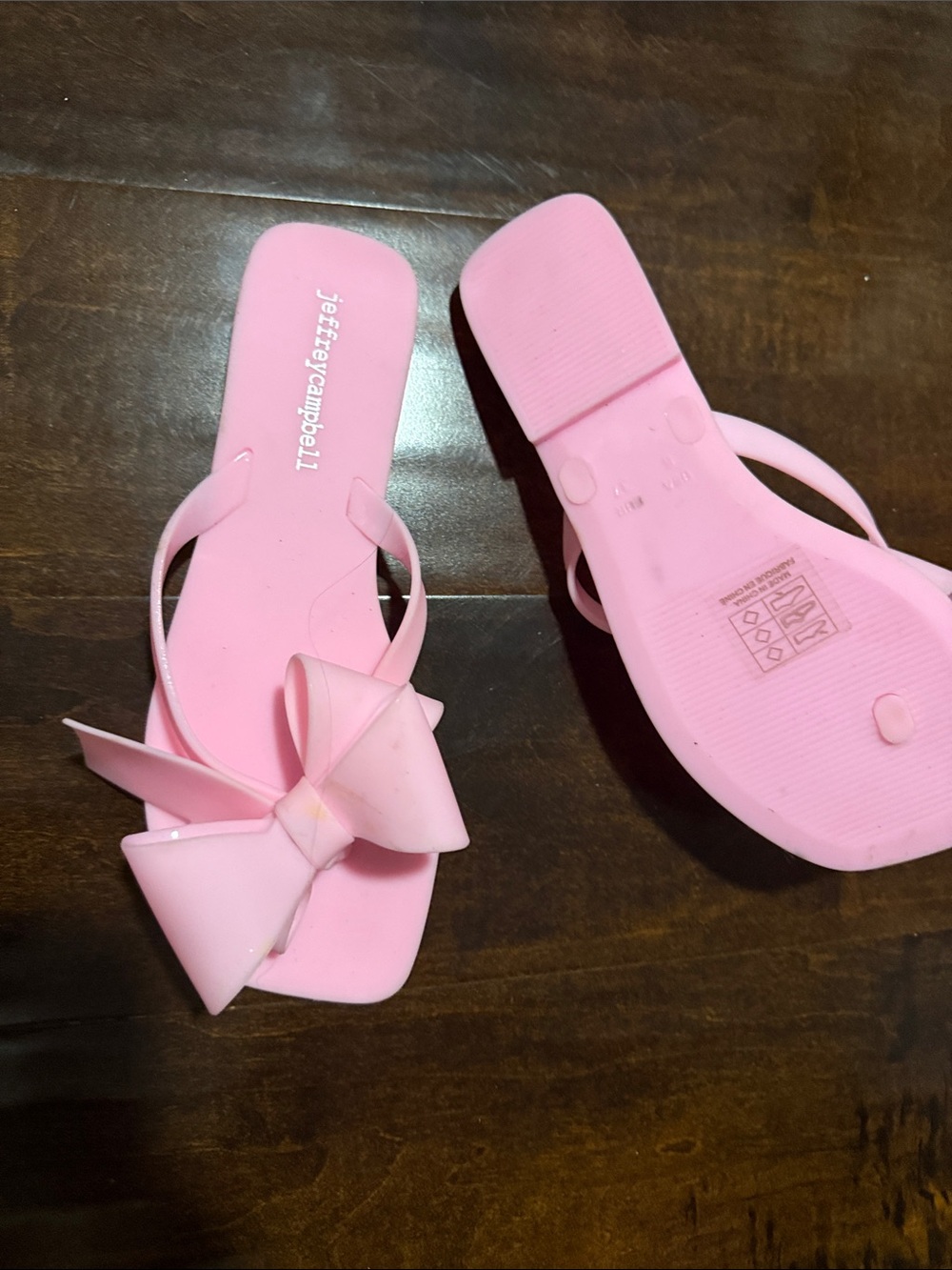 JEFFREY CAMPBELL SUGARY PINK MATTE FLAT FLIP-FLOPS | Bow | Barbie | Barbiecore